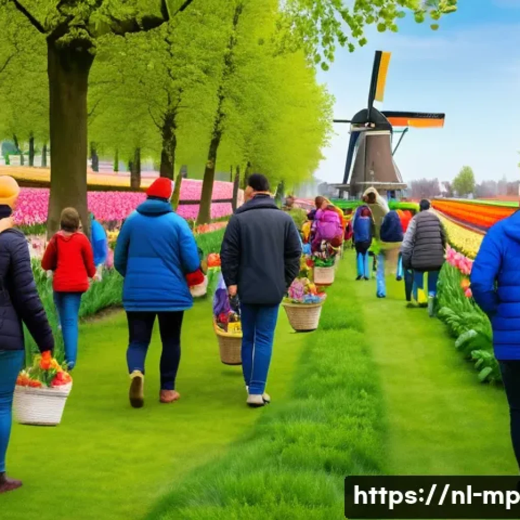 마이크로커뮤니티의 개인화된 경험 제공하기 - A vibrant community gathering in a Dutch park during spring, featuring diverse groups of people enga...