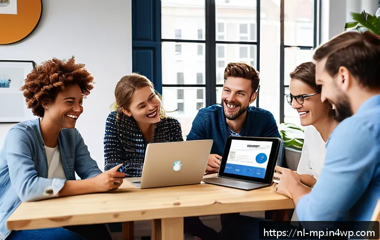 회원 참여를 유도하는 마이크로커뮤니티 운영법 - A diverse group of Dutch professionals engaged in a vibrant online community discussion, shown on mu...
