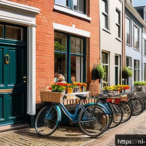Home 17 마이크로커뮤니티의 정보 비대칭 해소하기 - A cozy neighborhood gathering in a Dutch residential street during a sunny afternoon, featuring dive...