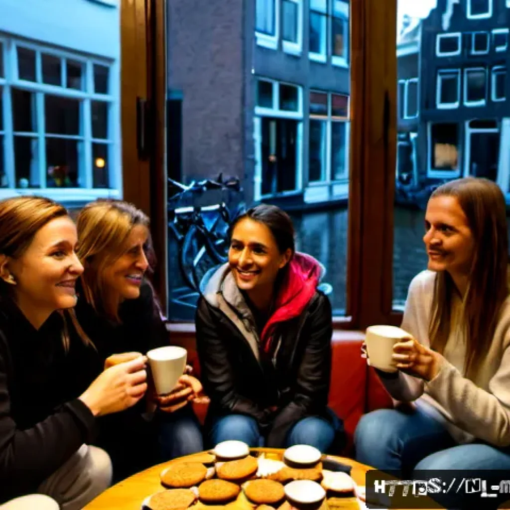 마이크로커뮤니티 성장의 핵심 요소 - Photorealistic intimate neighborhood microcommunity gathering in a cozy Amsterdam canal-house living...
